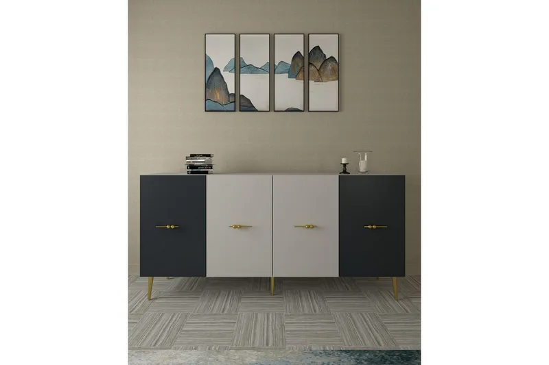 Huelva Konsolipöytä 150 cm, Valkoinen/Antrasiitti