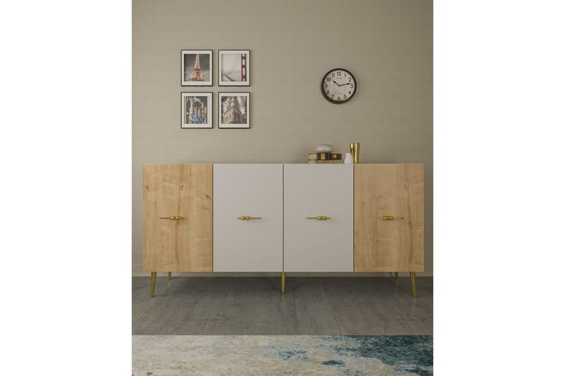 Huelva Konsolipöytä 150 cm, Valkoinen/Tammi