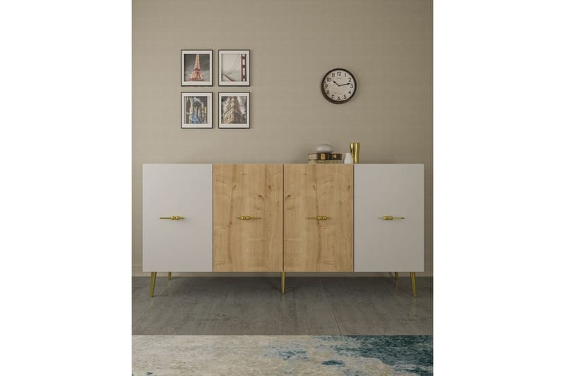 Huelva Konsolipöytä 150 cm - Valkoinen/Tammi - Huonekalut - Pöytä & ruokailuryhmä - Apupöytä & sivupöytä - Konsolipöytä