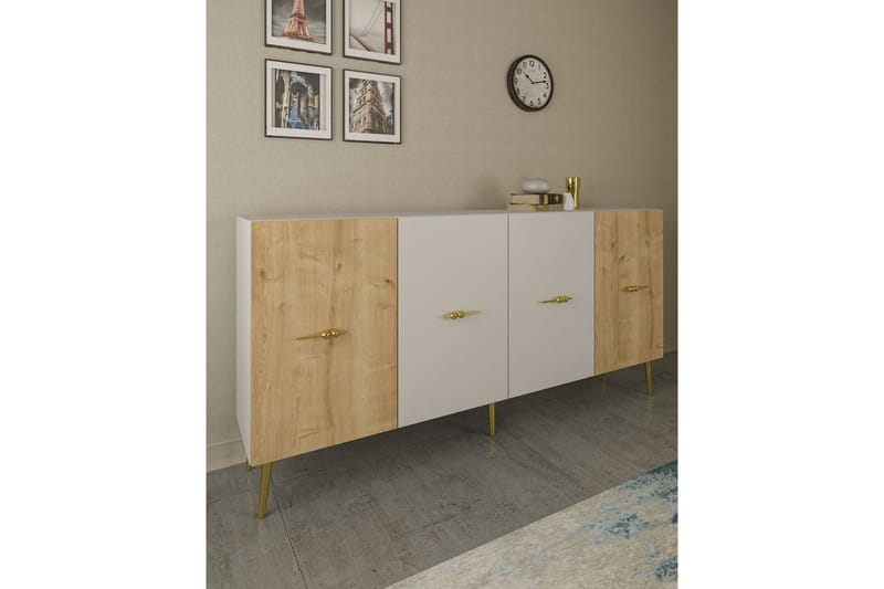 Huelva Konsolipöytä 150 cm - Valkoinen/Tammi - Huonekalut - Pöytä & ruokailuryhmä - Apupöytä & sivupöytä - Konsolipöytä