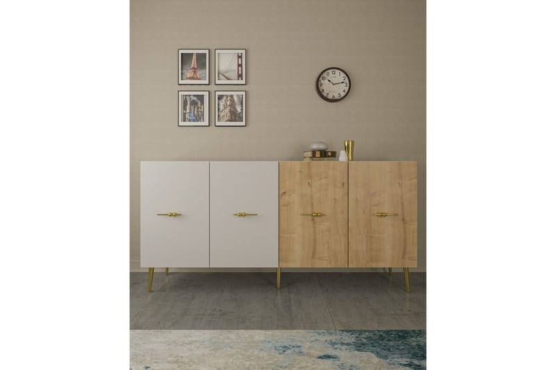 Huelva Konsolipöytä 150 cm - Valkoinen/Tammi - Huonekalut - Pöytä & ruokailuryhmä - Apupöytä & sivupöytä - Konsolipöytä