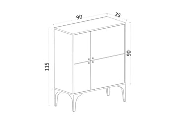 Hughes Konsolipöytä 90 cm - Valkoinen/Kulta - Huonekalut - Pöytä & ruokailuryhmä - Apupöytä & sivupöytä - Konsolipöytä