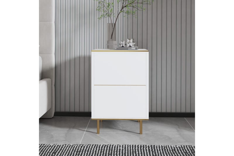 Imaj Yöpöytä 40 cm - Valkoinen Marmori/Kulta - Huonekalut - Pöytä & ruokailuryhmä - Apupöytä & sivupöytä - Yöpöytä