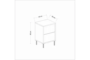 Imaj Yöpöytä 40 cm - Valkoinen Marmori/Kulta - Huonekalut - Pöytä & ruokailuryhmä - Apupöytä & sivupöytä - Yöpöytä