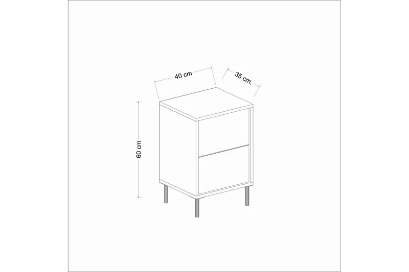 Imaj Yöpöytä 40 cm - Valkoinen/Kulta - Huonekalut - Pöytä & ruokailuryhmä - Apupöytä & sivupöytä - Yöpöytä