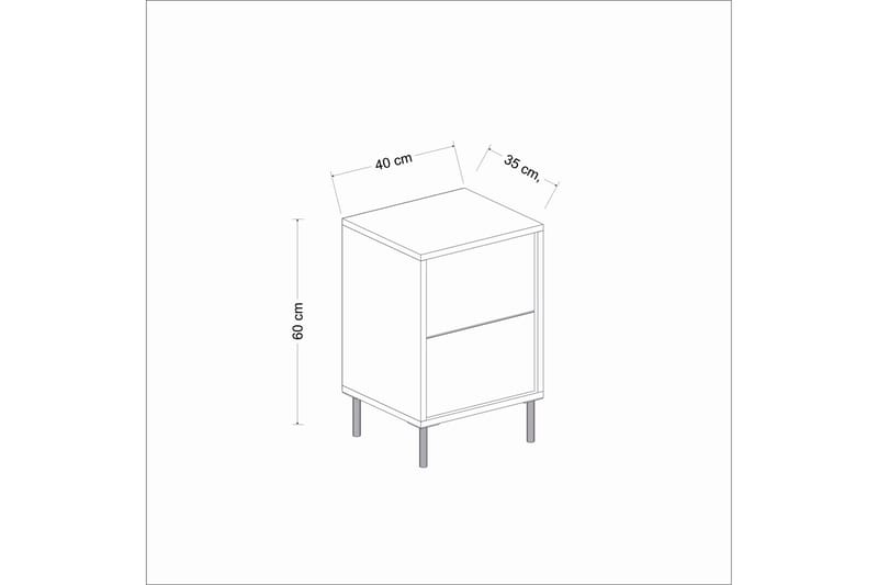 Imaj Yöpöytä 40 cm - Valkoinen/Kulta - Huonekalut - Pöytä & ruokailuryhmä - Apupöytä & sivupöytä - Yöpöytä