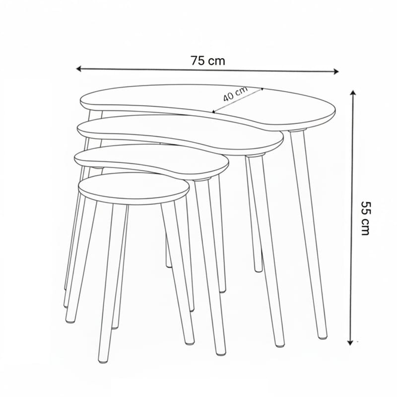 Indumati sarjapöydät 75 cm - Huonekalut - Pöytä & ruokailuryhmä - Apupöytä & sivupöytä - Sarjapöytä