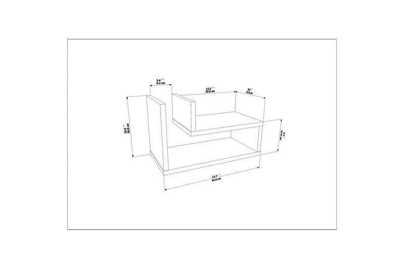 Jarlech Yöpöytä 45 cm - Beige - Huonekalut - Pöytä & ruokailuryhmä - Apupöytä & sivupöytä - Yöpöytä