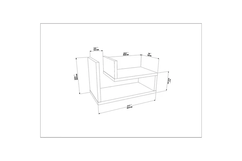 Jarlech Yöpöytä 45 cm - Punainen - Huonekalut - Pöytä & ruokailuryhmä - Apupöytä & sivupöytä - Yöpöytä