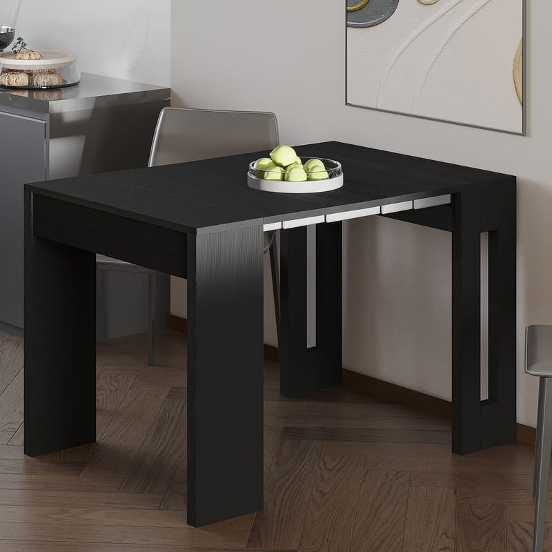 jatkettava konsolipöytä Homitis Nivo (80 x 76,1 x 44 cm) Musta puu - Huonekalut - Pöytä & ruokailuryhmä - Apupöytä & sivupöytä - Eteispöytä