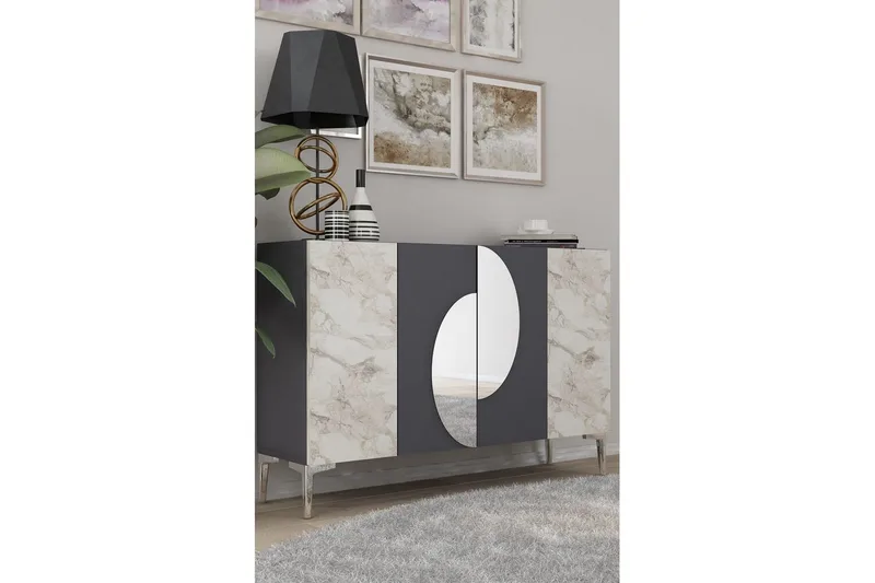 Jorel Konsolipöytä 120 cm - Antrasiitti/Hopea - Huonekalut - Pöytä & ruokailuryhmä - Apupöytä & sivupöytä - Konsolipöytä