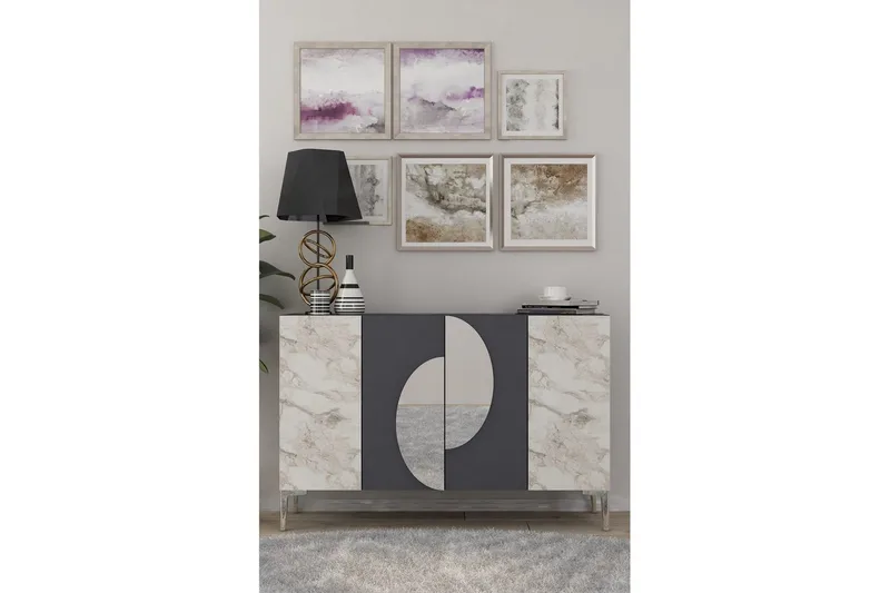 Jorel Konsolipöytä 120 cm - Antrasiitti/Hopea - Huonekalut - Pöytä & ruokailuryhmä - Apupöytä & sivupöytä - Konsolipöytä