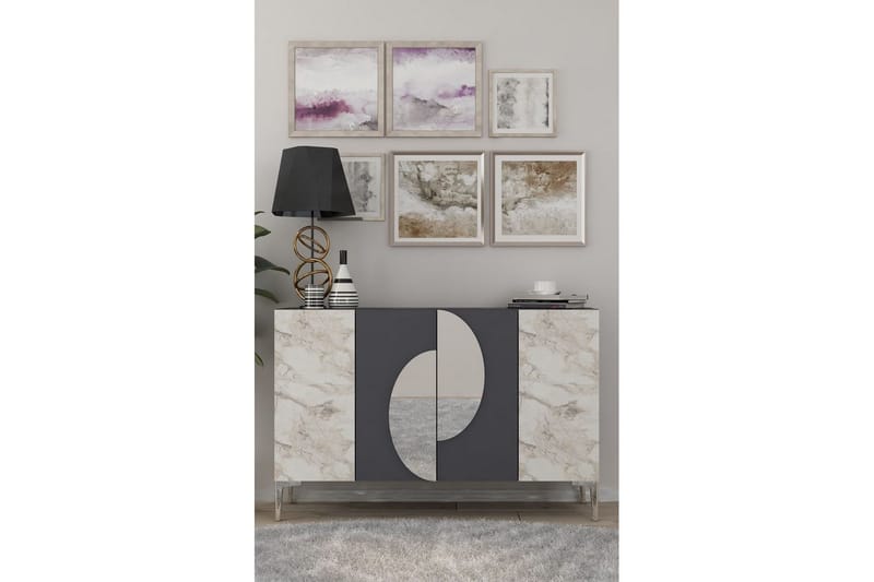 Jorel Konsolipöytä 120 cm - Antrasiitti/Hopea - Huonekalut - Pöytä & ruokailuryhmä - Apupöytä & sivupöytä - Konsolipöytä