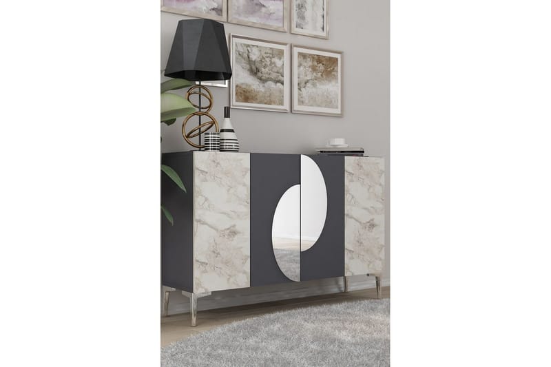 Jorel Konsolipöytä 120 cm - Antrasiitti/Hopea - Huonekalut - Pöytä & ruokailuryhmä - Apupöytä & sivupöytä - Konsolipöytä