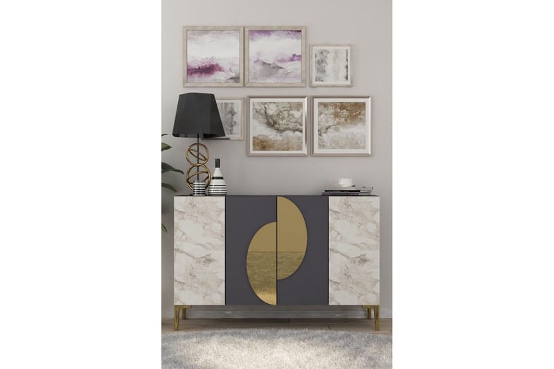 Jorel Konsolipöytä 120 cm - Antrasiitti/Keltainend - Huonekalut - Pöytä & ruokailuryhmä - Apupöytä & sivupöytä - Konsolipöytä