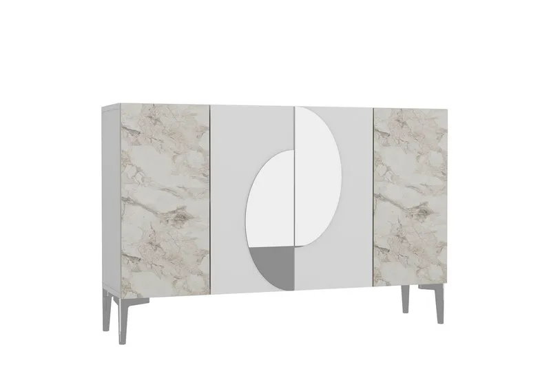 Jorel Konsolipöytä 120 cm - Valkoinen/Hopea - Huonekalut - Pöytä & ruokailuryhmä - Apupöytä & sivupöytä - Konsolipöytä