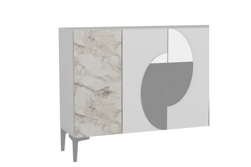 Jorel Konsolipöytä 120 cm - Valkoinen/Hopea - Huonekalut - Pöytä & ruokailuryhmä - Apupöytä & sivupöytä - Konsolipöytä