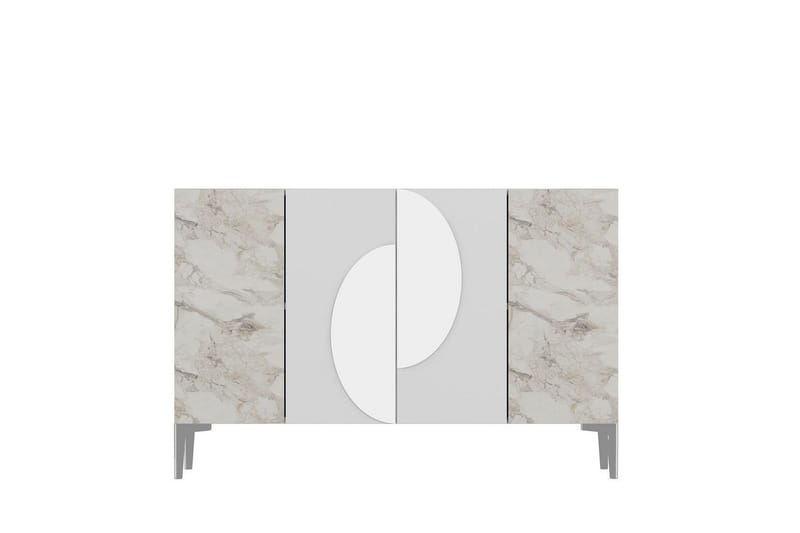 Jorel Konsolipöytä 120 cm - Valkoinen/Hopea - Huonekalut - Pöytä & ruokailuryhmä - Apupöytä & sivupöytä - Konsolipöytä