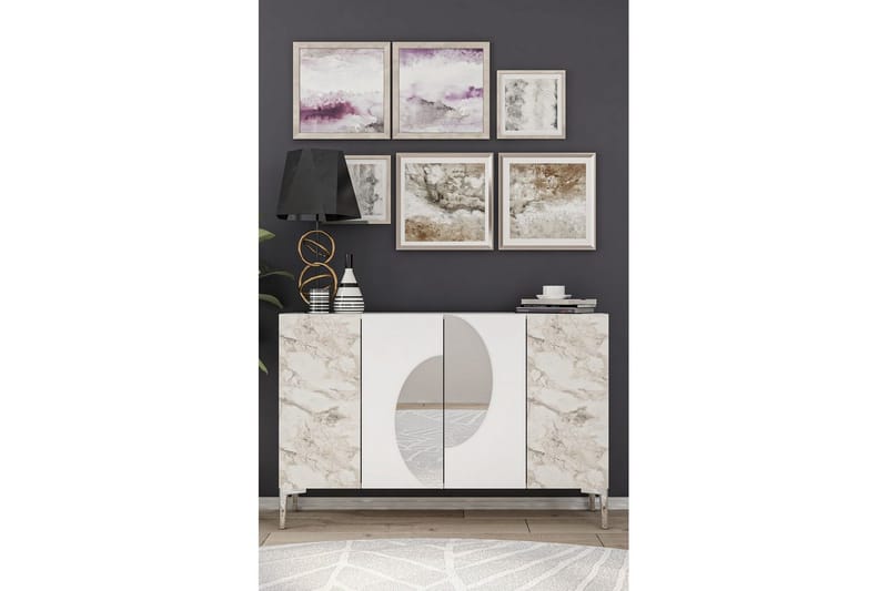 Jorel Konsolipöytä 120 cm - Valkoinen/Hopea - Huonekalut - Pöytä & ruokailuryhmä - Apupöytä & sivupöytä - Konsolipöytä