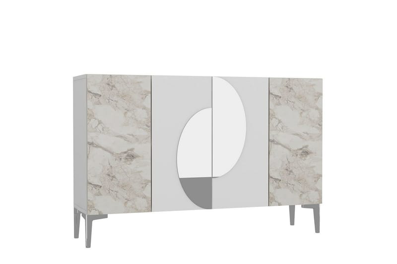 Jorel Konsolipöytä 120 cm - Valkoinen/Hopea - Huonekalut - Pöytä & ruokailuryhmä - Apupöytä & sivupöytä - Konsolipöytä