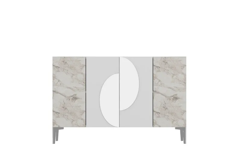 Jorel Konsolipöytä 120 cm, Valkoinen/Hopea