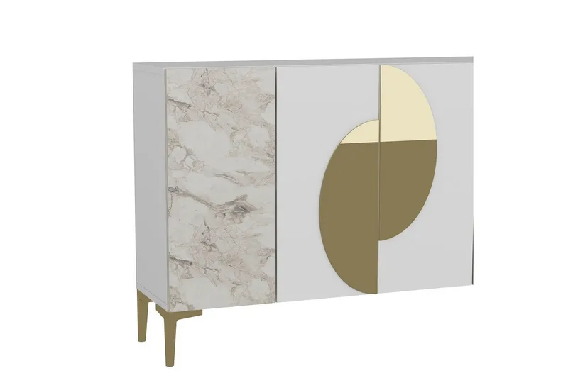 Jorel Konsolipöytä 120 cm - Valkoinen/Keltainend - Huonekalut - Pöytä & ruokailuryhmä - Apupöytä & sivupöytä - Konsolipöytä