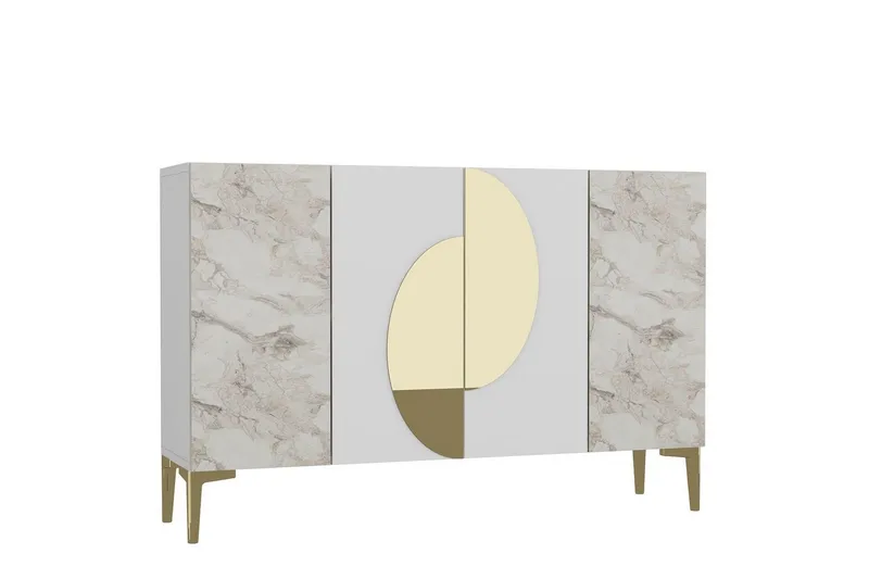 Jorel Konsolipöytä 120 cm - Valkoinen/Keltainend - Huonekalut - Pöytä & ruokailuryhmä - Apupöytä & sivupöytä - Konsolipöytä