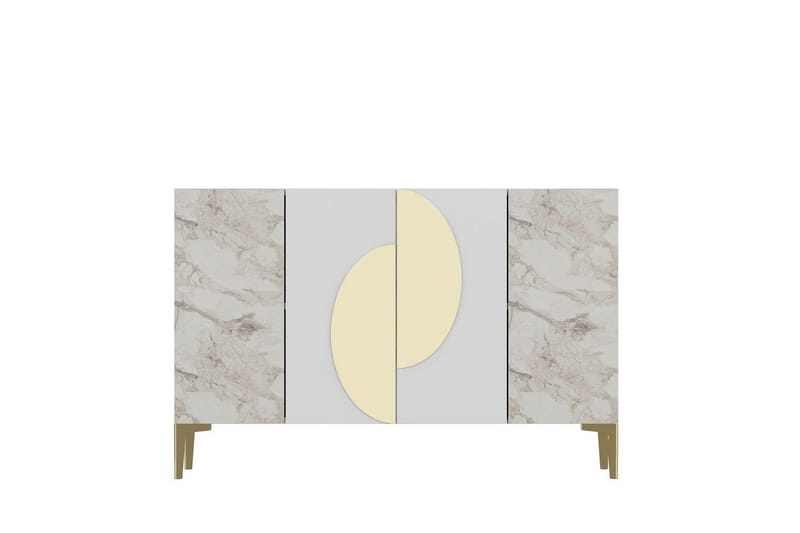 Jorel Konsolipöytä 120 cm, Valkoinen/Keltainend