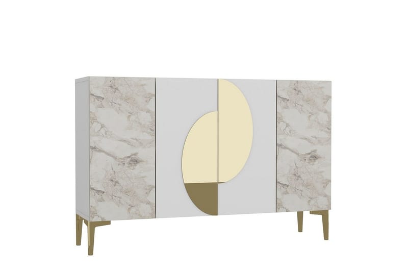 Jorel Konsolipöytä 120 cm - Valkoinen/Keltainend - Huonekalut - Pöytä & ruokailuryhmä - Apupöytä & sivupöytä - Konsolipöytä