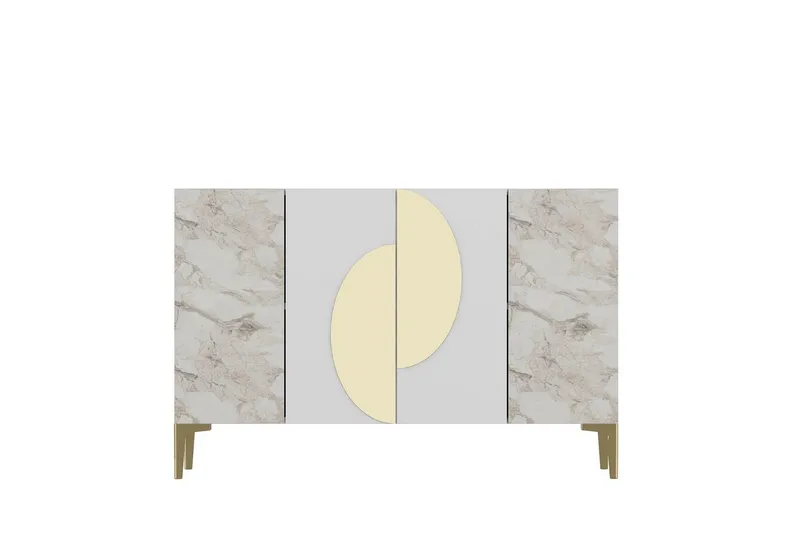 Jorel Konsolipöytä 120 cm - Valkoinen/Keltainend - Huonekalut - Pöytä & ruokailuryhmä - Apupöytä & sivupöytä - Konsolipöytä