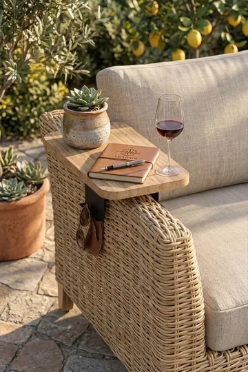 Käsinojapöytä Homitis Armona Tray II (32 x 10 x 32 cm) Tammi - Huonekalut - Pöytä & ruokailuryhmä - Apupöytä & sivupöytä - Tarjotinpöytä & pikkupöytä