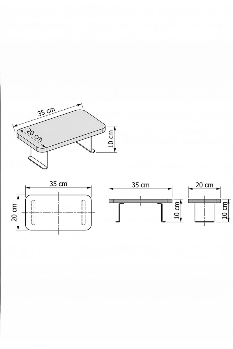 Käsinojapöytä Homitis Armona Tray II (32 x 10 x 32 cm) Valkoinen - Huonekalut - Pöytä & ruokailuryhmä - Apupöytä & sivupöytä - Tarjotinpöytä & pikkupöytä