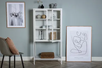 Kaappi Misha 75 cm - Valkoinen - Säilytys - Kaappi - Vitriini