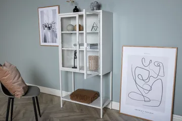 Kaappi Misha 75 cm - Valkoinen - Säilytys - Kaappi - Vitriini