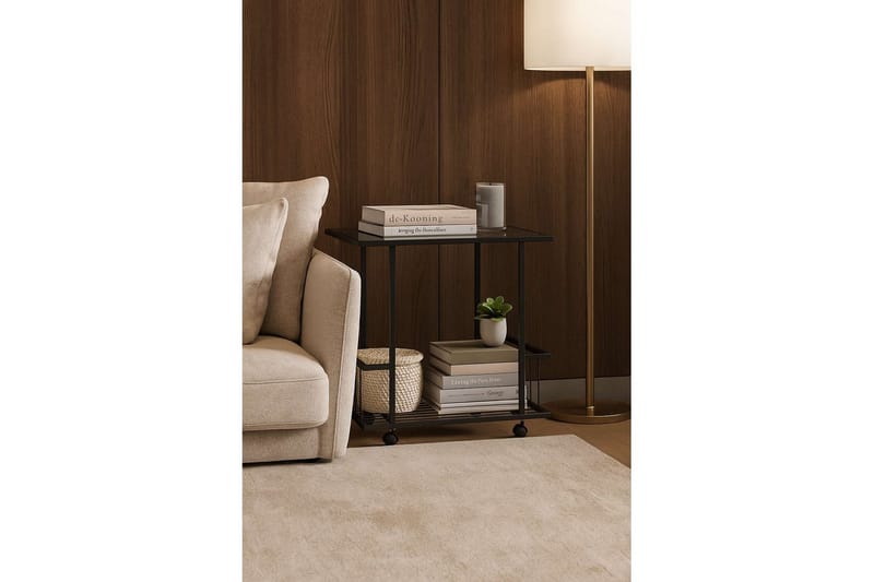 Kallin Sivupöytä 60x36 cm - Musta/Harmaa - Huonekalut - Pöytä & ruokailuryhmä - Apupöytä & sivupöytä - Tarjotinpöytä & pikkupöytä