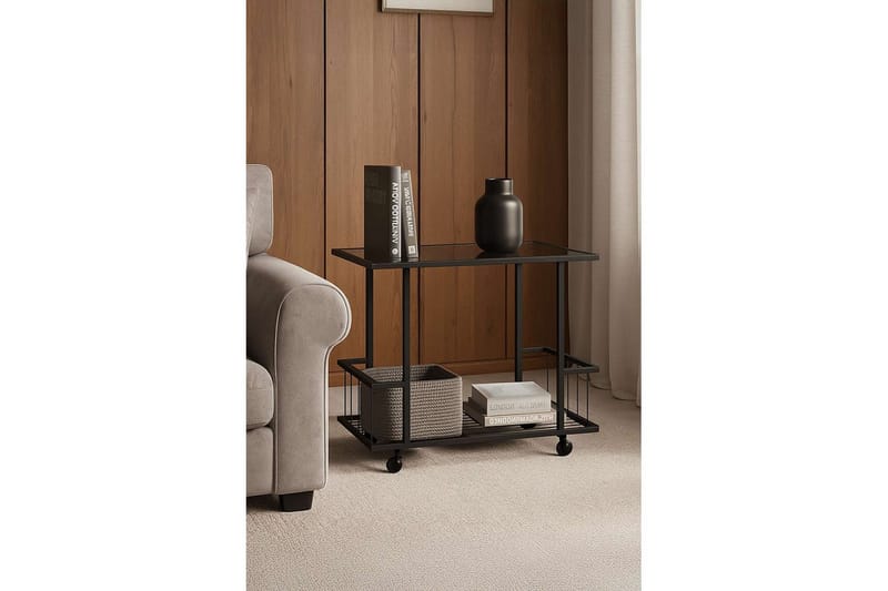 Kallin Sivupöytä 60x36 cm - Musta/Harmaa - Huonekalut - Pöytä & ruokailuryhmä - Apupöytä & sivupöytä - Tarjotinpöytä & pikkupöytä