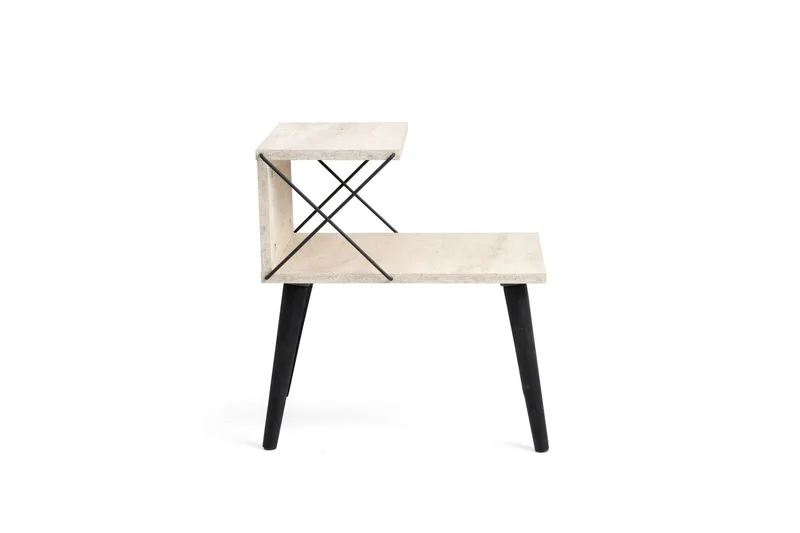 Kaysie Yöpöytä 50 cm, Musta/Marmori