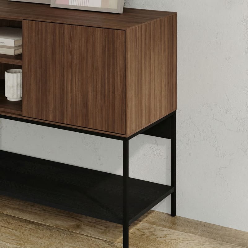 Kenvor konsolipöytä 180x80x40 cm - Milano Walnut, Wood Black, Musta - Huonekalut - Pöytä & ruokailuryhmä - Apupöytä & sivupöytä - Eteispöytä