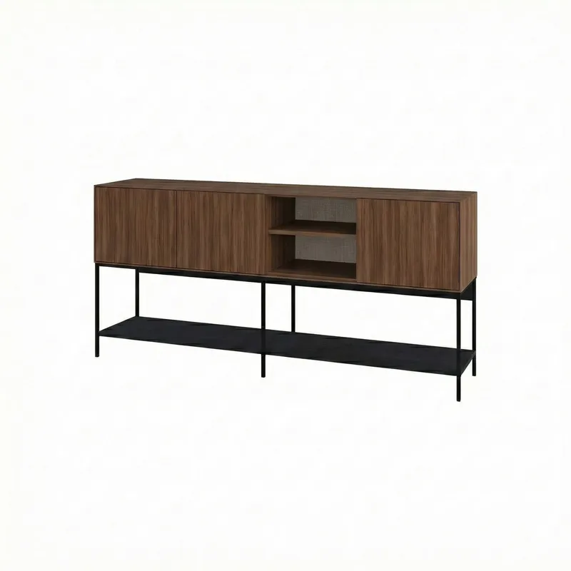 Kenvor konsolipöytä 180x80x40 cm - Milano Walnut, Wood Black, Musta - Huonekalut - Pöytä & ruokailuryhmä - Apupöytä & sivupöytä - Eteispöytä