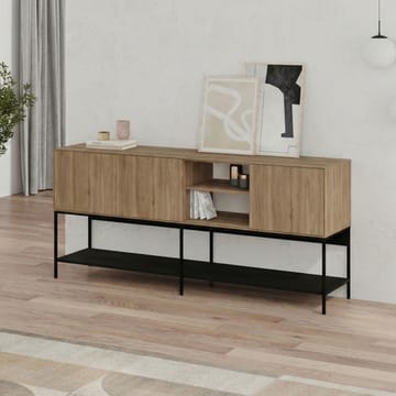 Kenvor konsolipöytä 180x80x40 cm - Natural Oak, Wood Black, musta - Huonekalut - Pöytä & ruokailuryhmä - Apupöytä & sivupöytä - Eteispöytä