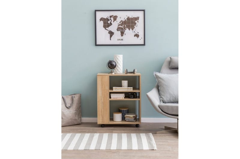 Kirjahylly Wohnling liikkuva, moderni ja yksinkertainen, jossa on useita säilytyslokeroita Sonoma - Sonoma - Säilytys - Säilytyskalusteet - Lipasto - Laatikostot