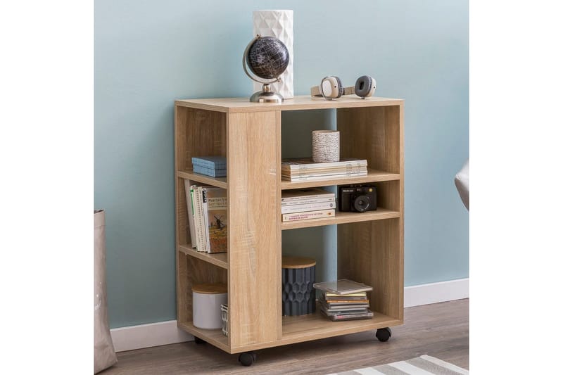 Kirjahylly Wohnling liikkuva, moderni ja yksinkertainen, jossa on useita säilytyslokeroita Sonoma - Sonoma - Säilytys - Säilytyskalusteet - Lipasto - Laatikostot