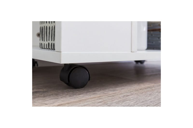 Kirjahylly Wohnling liikkuva, moderni ja yksinkertainen, jossa on useita säilytyslokeroita Valkoinen - Valkoinen - Säilytys - Säilytyskalusteet - Lipasto - Laatikostot