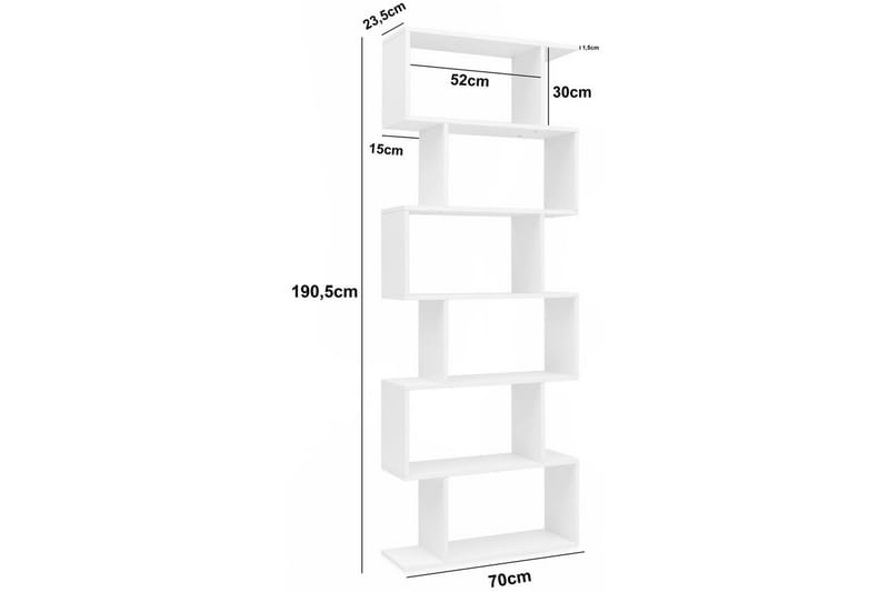 Kirjahylly Wohnling Tyylikäs ja 6 porrastettua säilytystasoa - Säilytys - Hylly - Kirjahylly