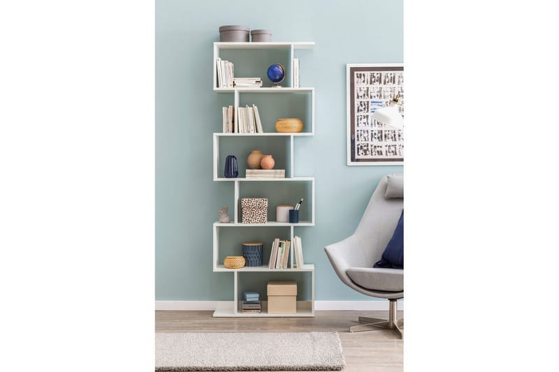 Kirjahylly Wohnling Tyylikäs ja 6 porrastettua säilytystasoa - Säilytys - Hylly - Kirjahylly