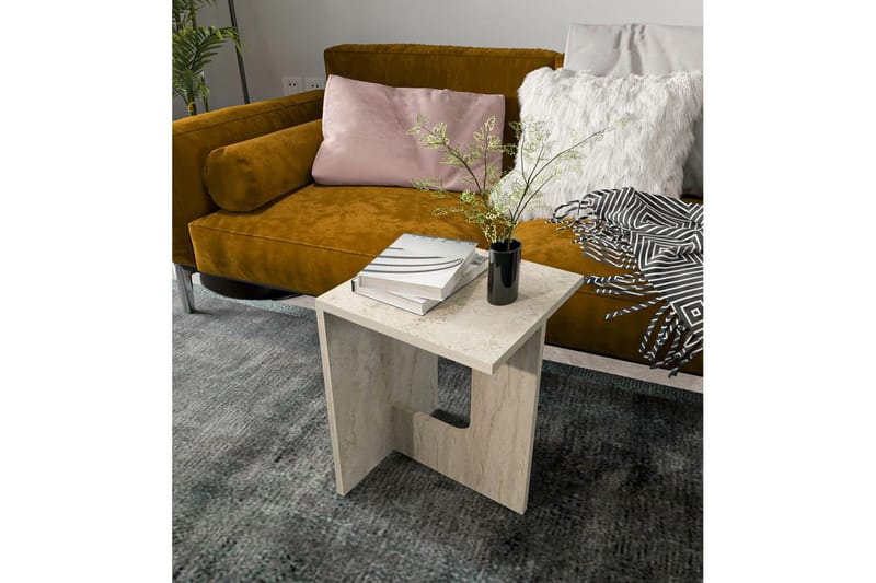 Kiros Sivupöytä 35x35 cm - Beige - Huonekalut - Pöytä & ruokailuryhmä - Apupöytä & sivupöytä - Tarjotinpöytä & pikkupöytä