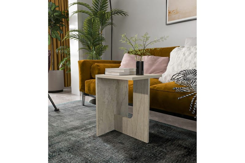 Kiros Sivupöytä 35x35 cm - Beige - Huonekalut - Pöytä & ruokailuryhmä - Apupöytä & sivupöytä - Tarjotinpöytä & pikkupöytä