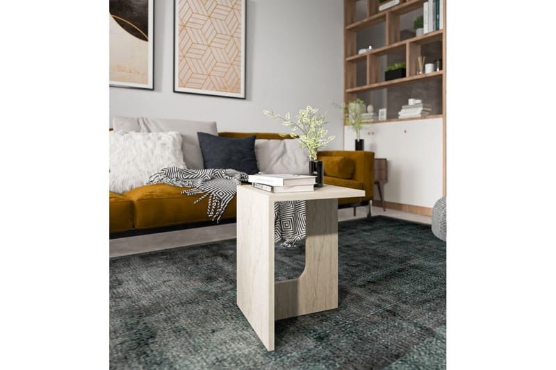 Kiros Sivupöytä 35x35 cm - Beige - Huonekalut - Pöytä & ruokailuryhmä - Apupöytä & sivupöytä - Tarjotinpöytä & pikkupöytä