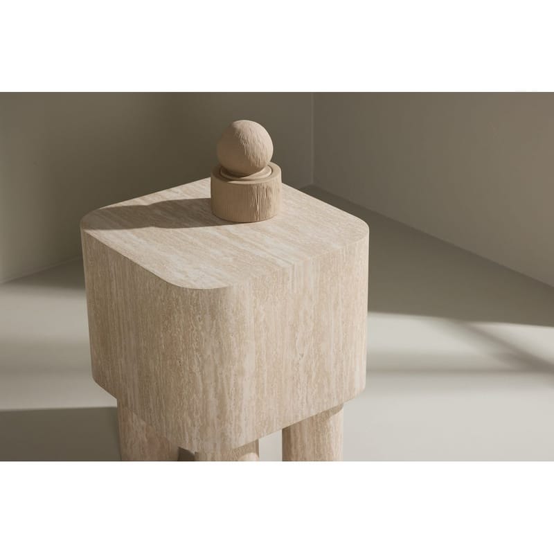 Klirou Sivupöytä 40 cm - Beige - Huonekalut - Pöytä & ruokailuryhmä - Apupöytä & sivupöytä - Tarjotinpöytä & pikkupöytä