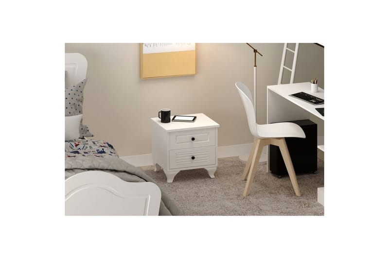 Klyros Yöpöytä 45 cm - Matta Valkoinen - Huonekalut - Pöytä & ruokailuryhmä - Apupöytä & sivupöytä - Yöpöytä